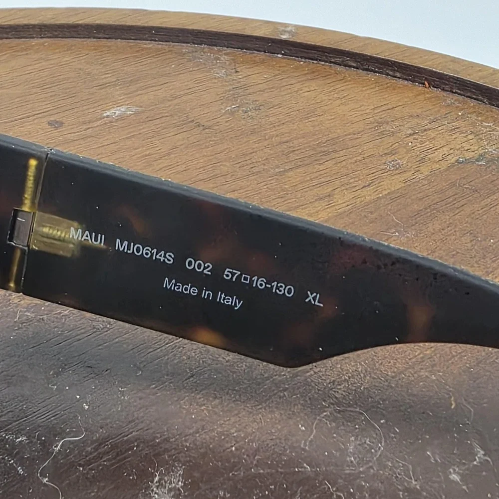 Maui Jim Ka'olu XL Sunglasses Mens Black Brown Polarized Wrap Italy MJ0614S 002